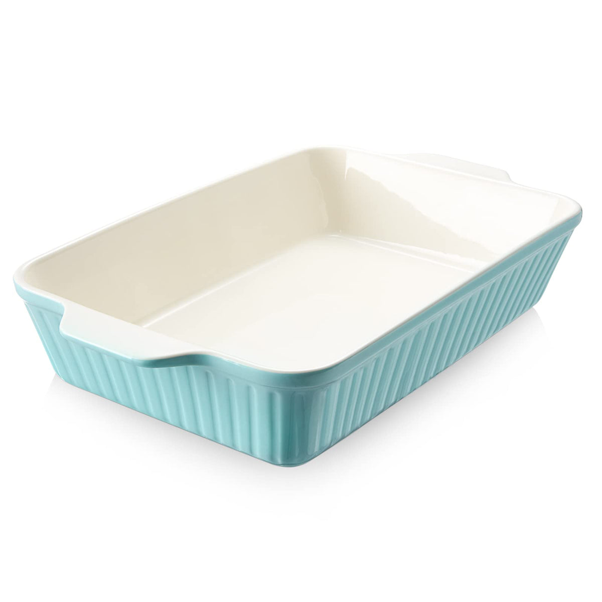 Bandeja Dowan para hornear 9x13 con asas, ideal para lasañas y guisos.