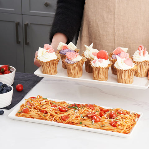 DOWAN bandeja rectangular para aperitivos, facilita la organización de la mesa