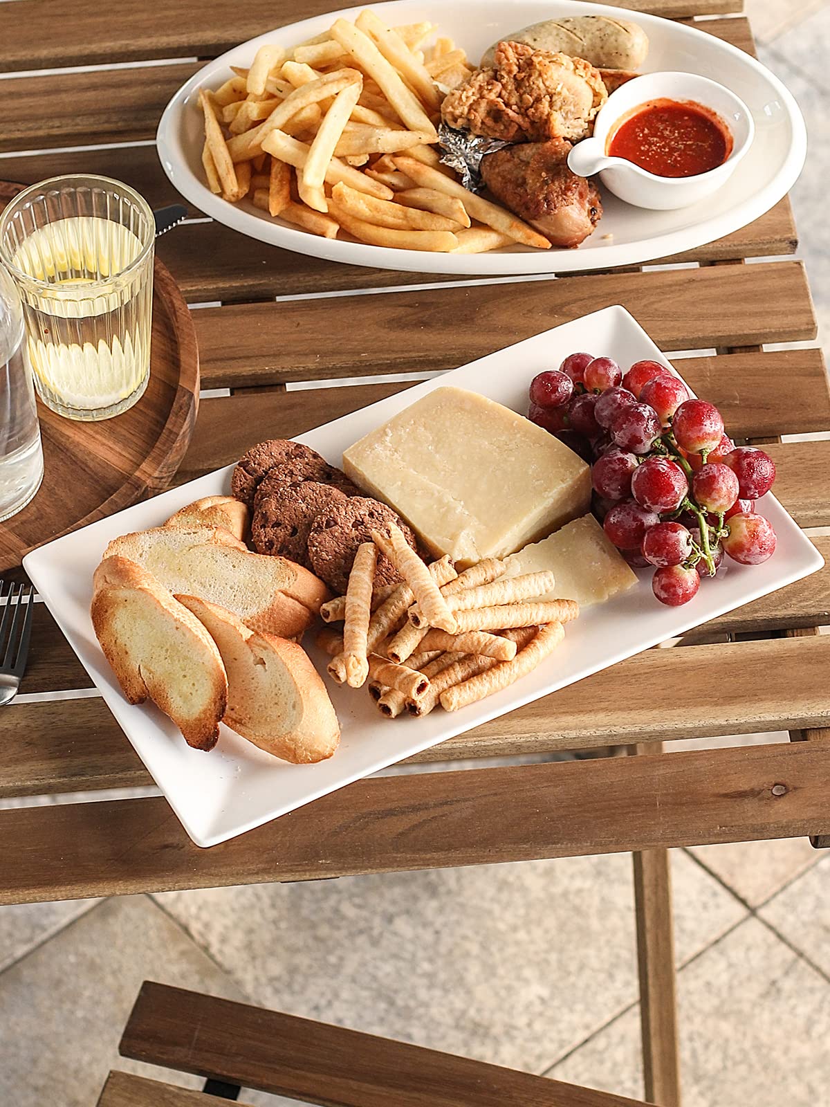 Dowan bandeja rectangular blanca apta para lavavajillas