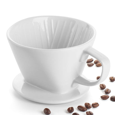 Dowan cafetera de goteo en cerámica blanca para preparación manual