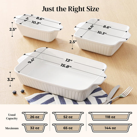 Dowan cazuela rectangular con diseño vertical para un aspecto elegante