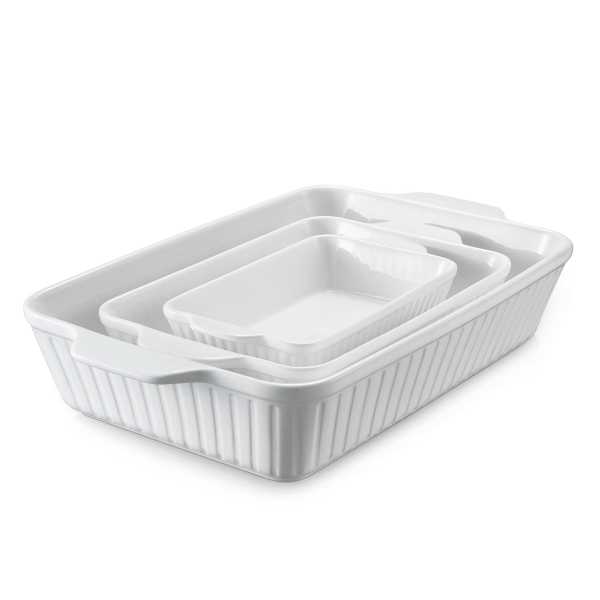 Cazuela grande DOWAN para horno con asas, ideal para porciones grandes.