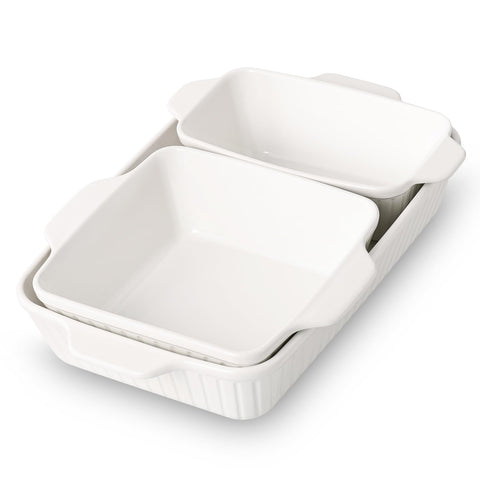 Dowan cazuelas para horno en juego de tres, ideal para hornear y servir