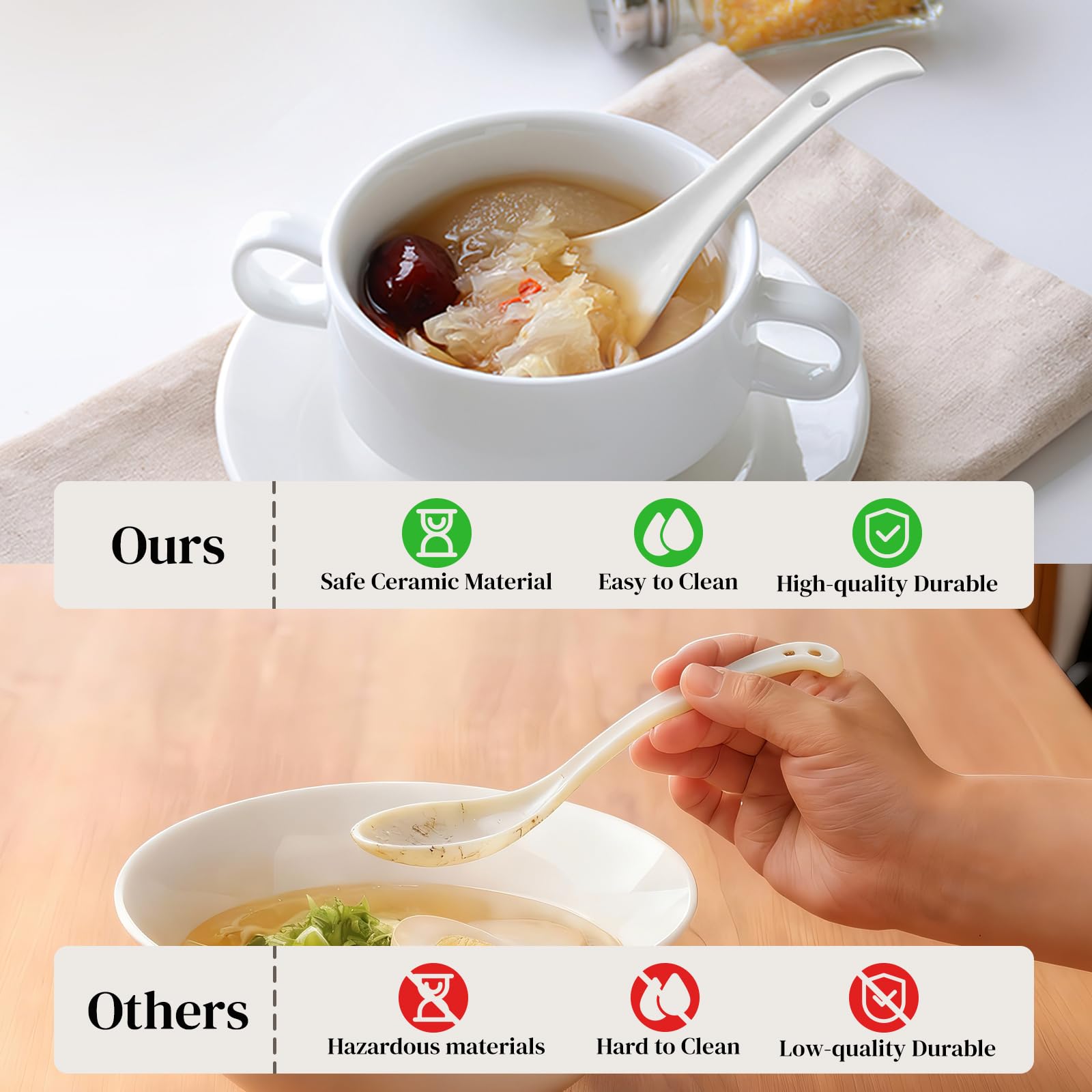 DOWAN – Cucharas para servicio en restaurantes, fácil limpieza