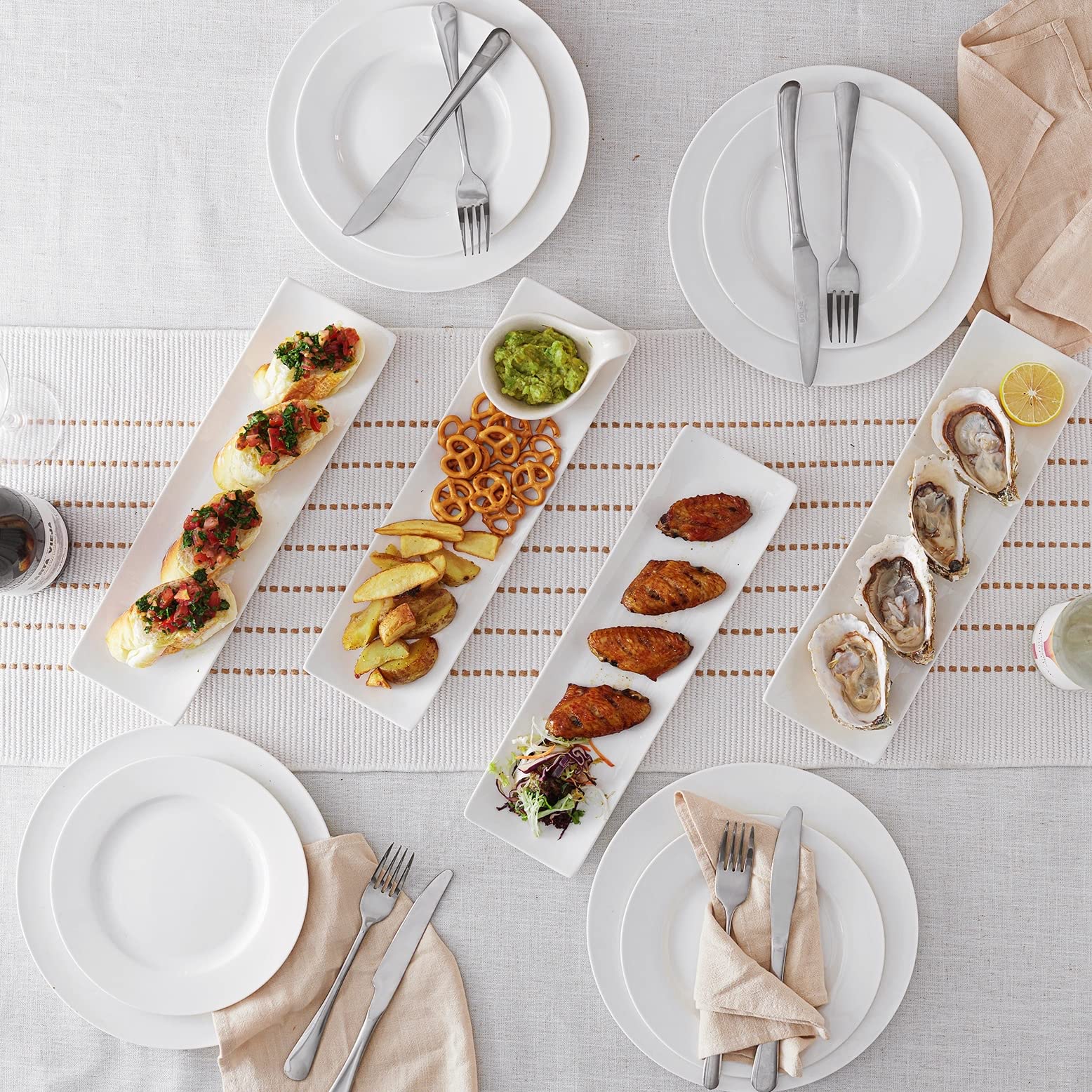 Dowan blanco elegante, realza la presentación de la comida