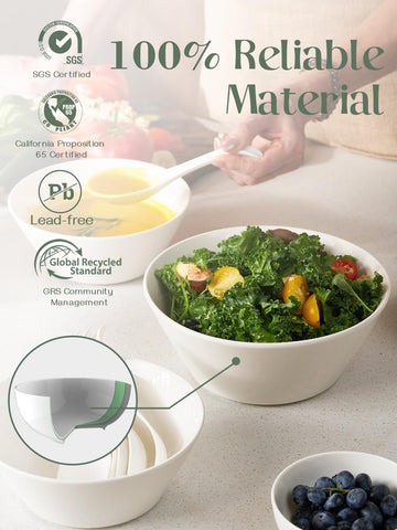 Ensaladera Dowan de cerámica blanca 58-5oz para porciones grandes