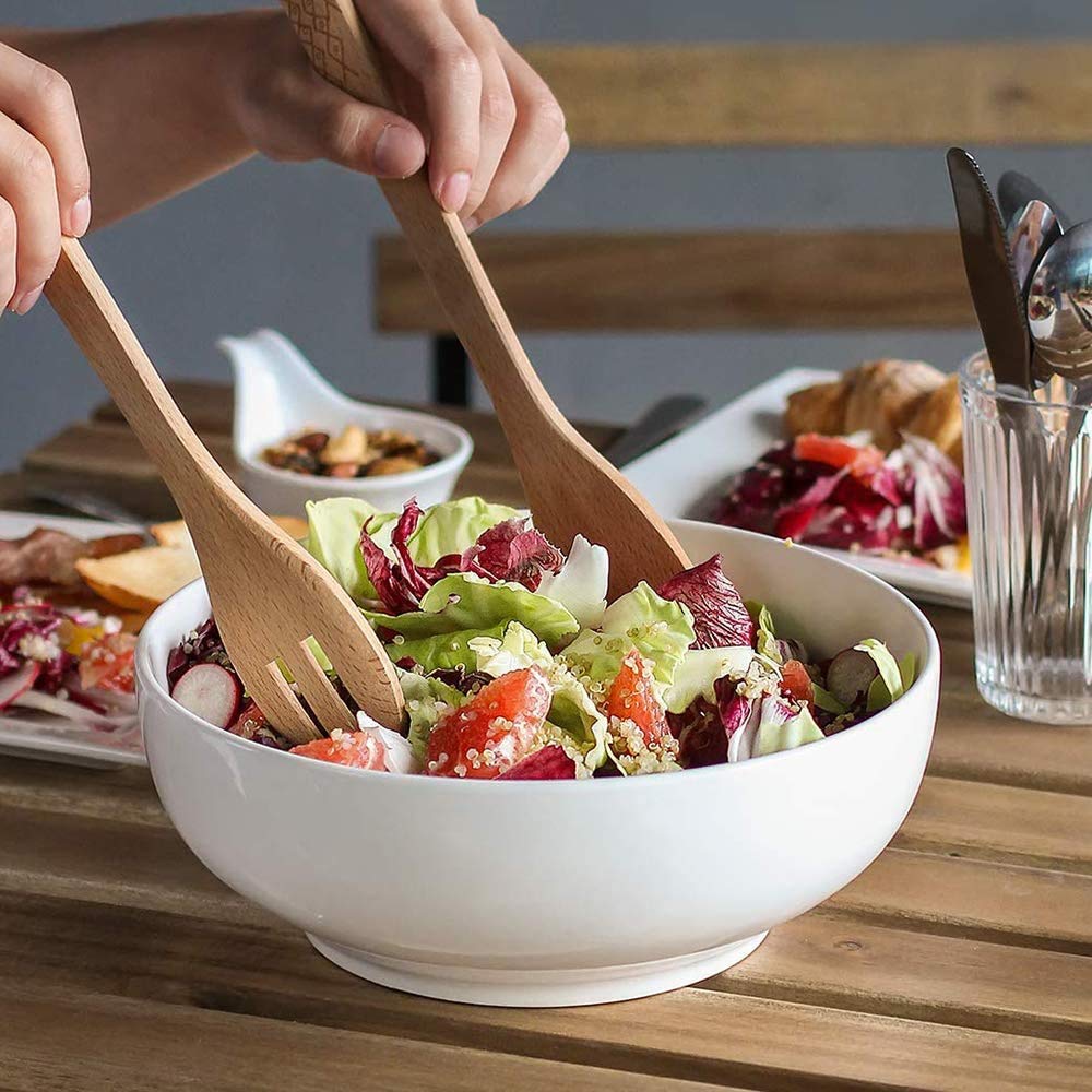 DOWAN ensaladera cerámica blanca para aperitivos y presentaciones elegantes en mesa.