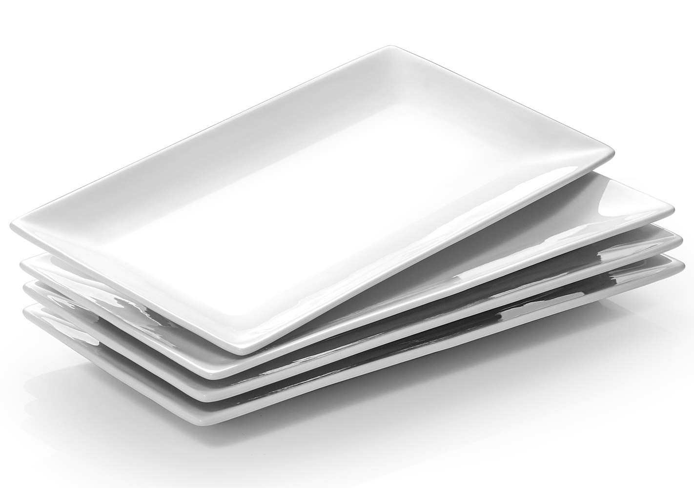 DOWAN fuente servir rectangular 12x6 blanca, ideal para presentar bocados en mesas.