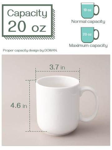 Dowan mango grande, taza cómoda para agarrar y sostener con facilidad.