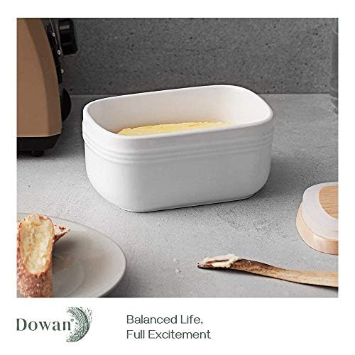 Base de porcelana Dowan apta para lavavajillas, tapa de madera limpia a mano