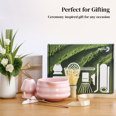 Dowan Matcha empaque del kit, presentación lista para regalo.