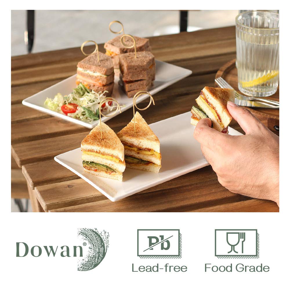 DOWAN placas rectangulares para entrantes 12x6 blancas, ideales para degustaciones.
