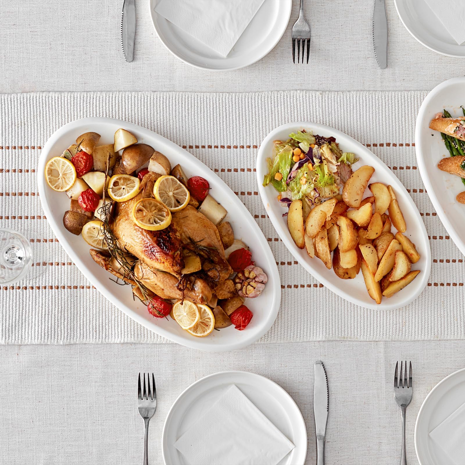 Plato blanco con borde engrosado de DOWAN, transporte estable y seguro