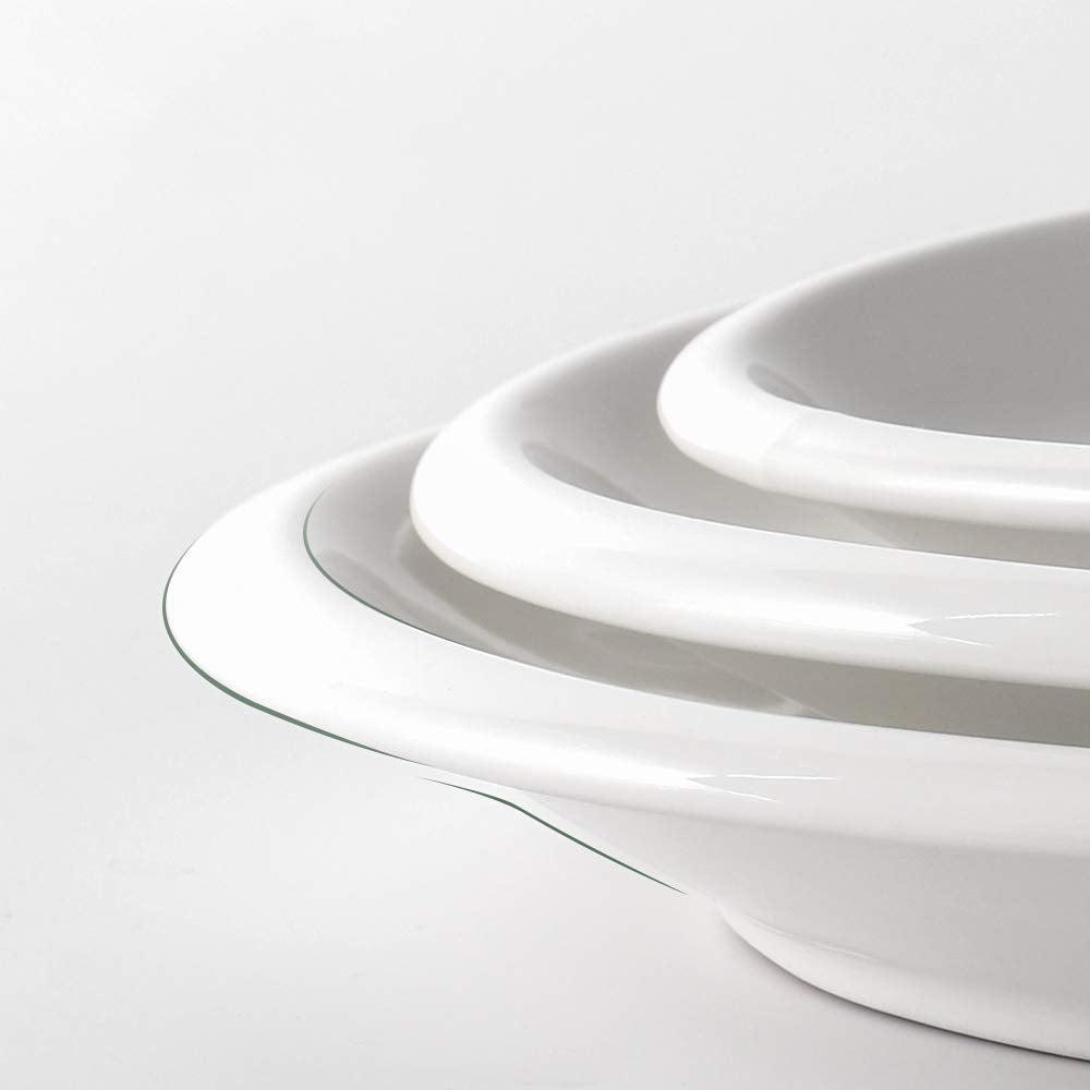 Plato cerámico blanco de DOWAN, superficie lisa para servir platillos