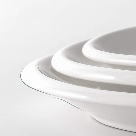 Plato cerámico blanco de DOWAN, superficie lisa para servir platillos