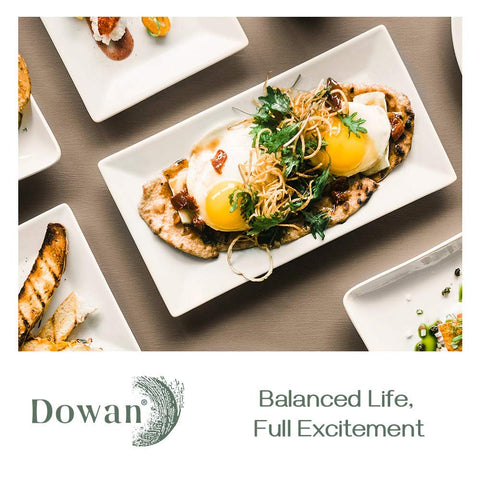 Dowan plato rectangular ergonómico con borde estrecho para evitar derrames