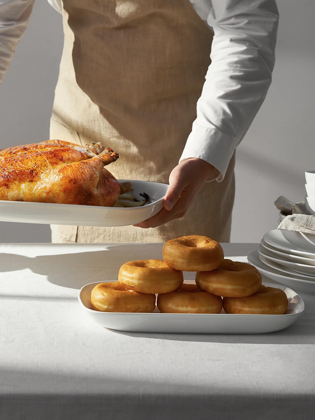 Dowan platos rectangulares 12x7-1 ideales para aperitivos y postres.