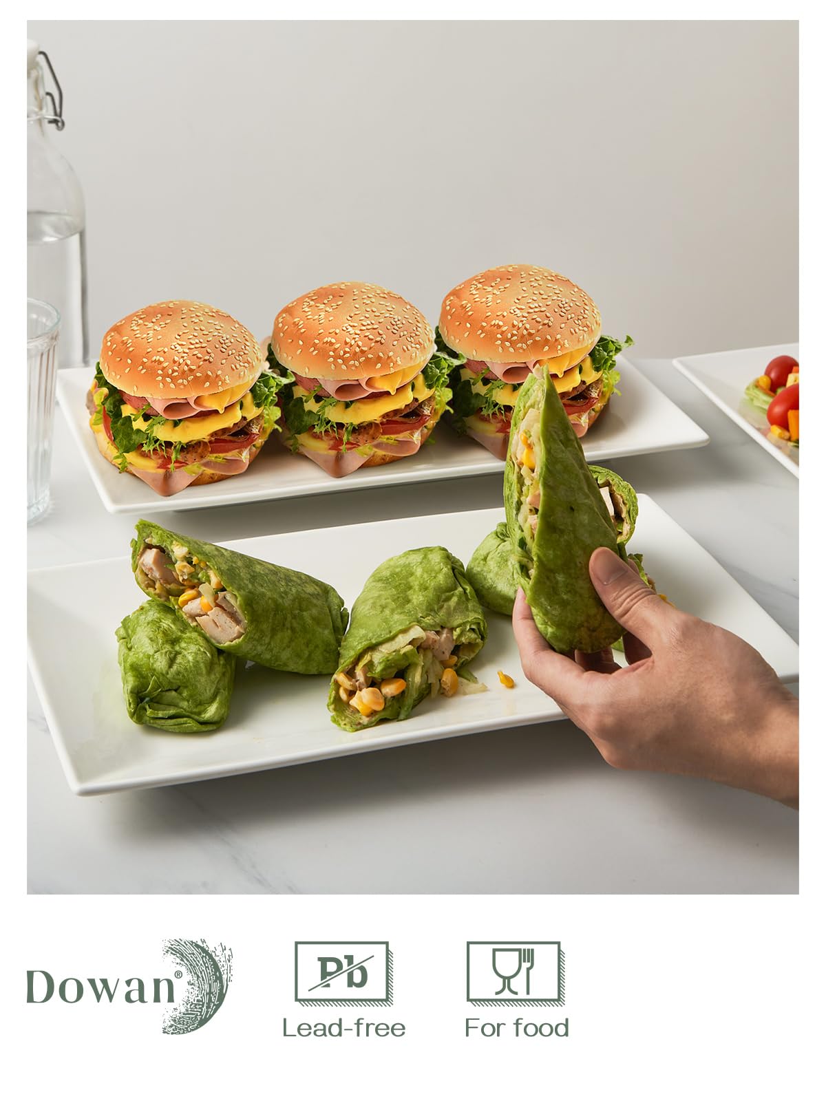 Porcelana resistente de DOWAN para lavavajillas y microondas.