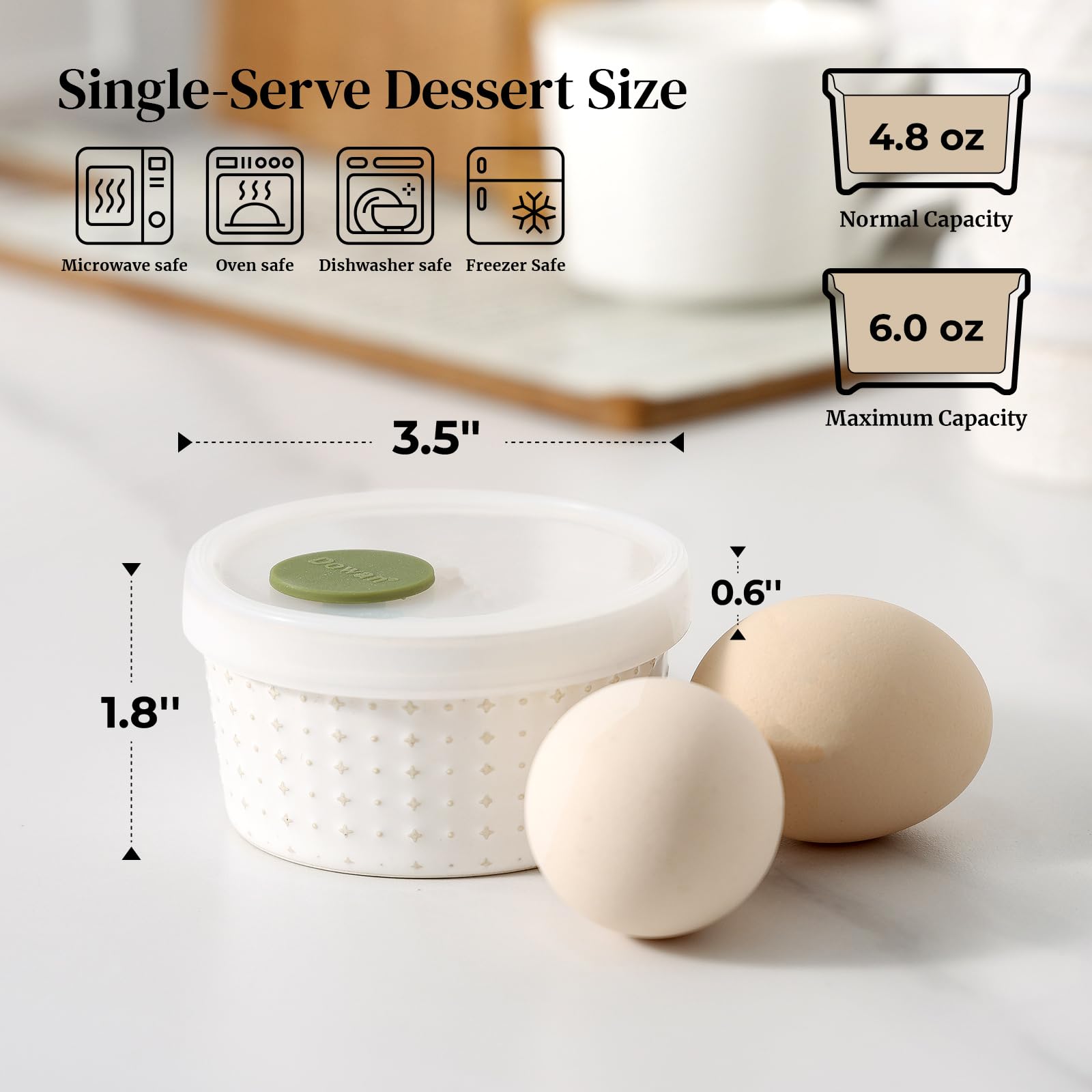 Ramequines DOWAN crema brûlée porciones, porciones individuales para postres.