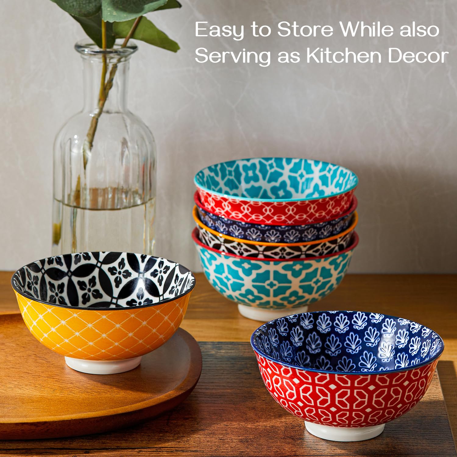 DOWAN set de 6 tazones coloridos para decorar mesas