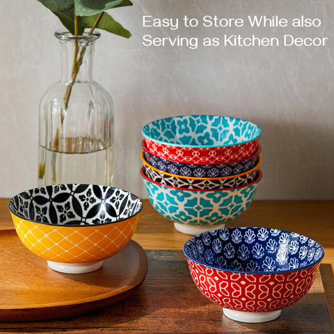DOWAN set de 6 tazones coloridos para decorar mesas