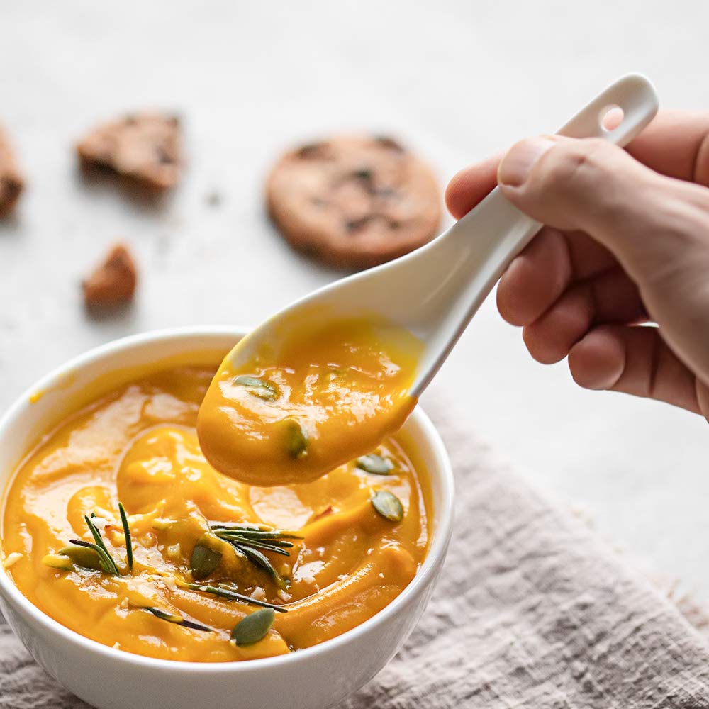 Cuchara de sopa DOWAN cerámica blanca apta para lavavajillas