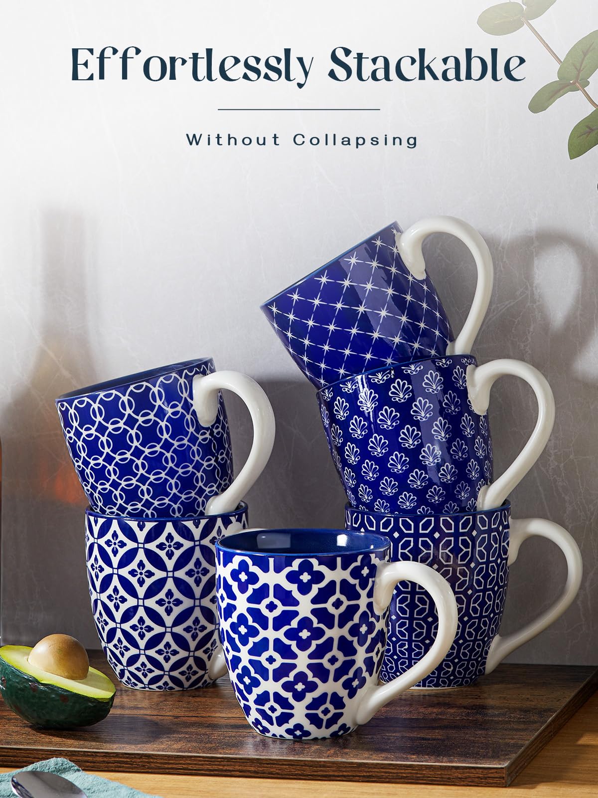 Dowan taza con asa ergonómica para un agarre cómodo.