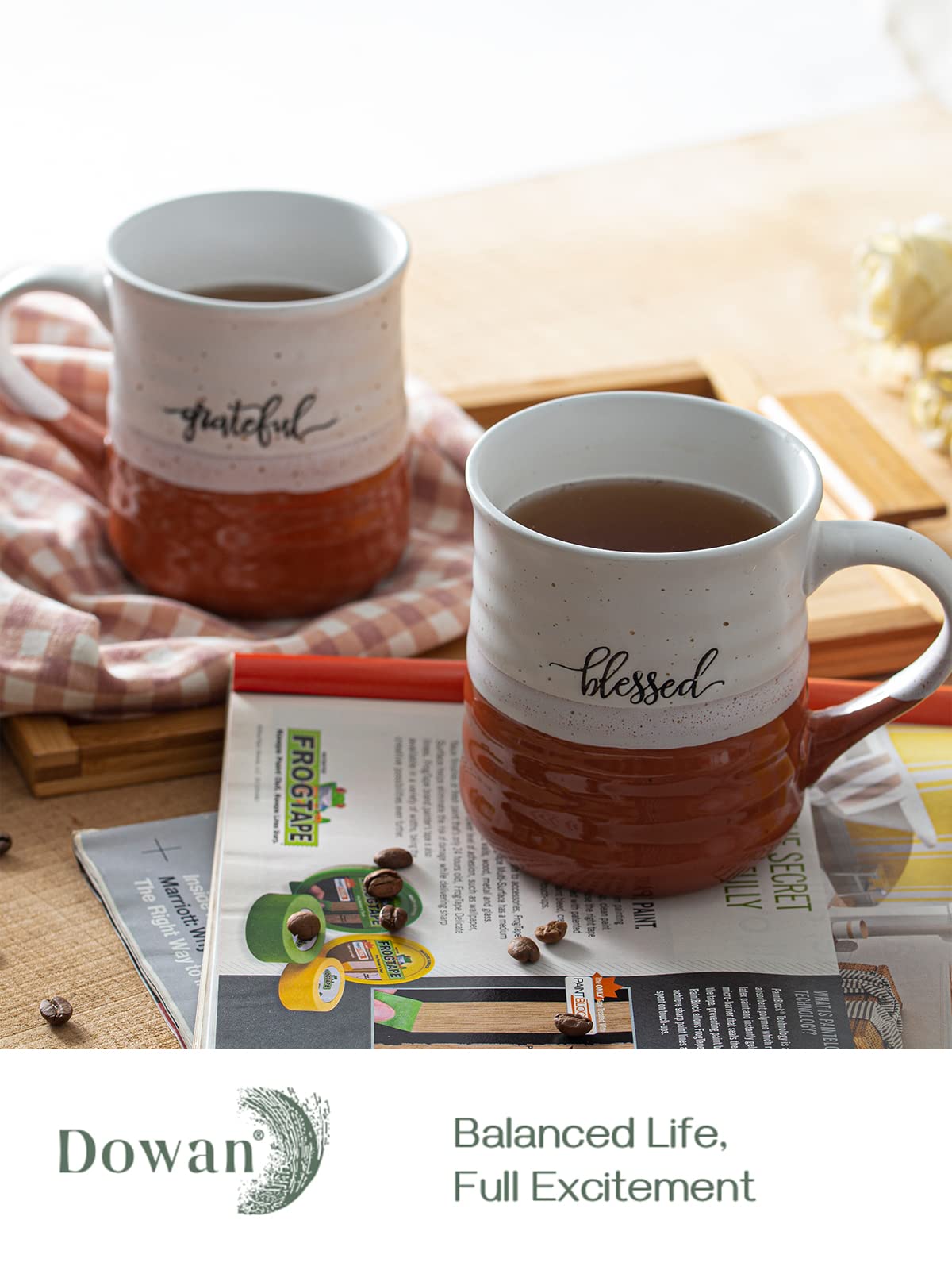 Dowan taza ceramica resistente, ideal para bebidas calientes o frías.