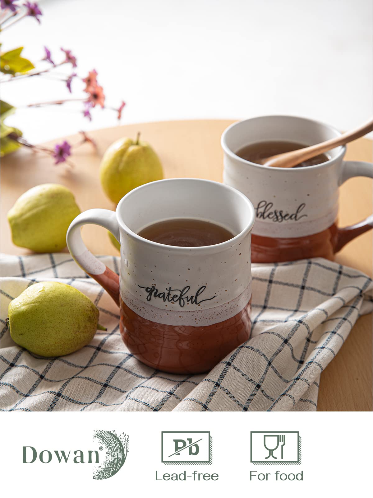 Dowan taza grande con diseño asa grande ergonomica para mayor comodidad.