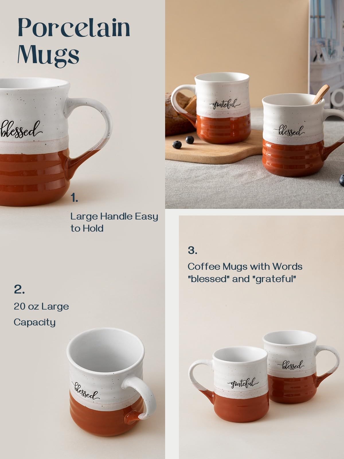 Dowan taza grande para uso diario en oficina u hogar.