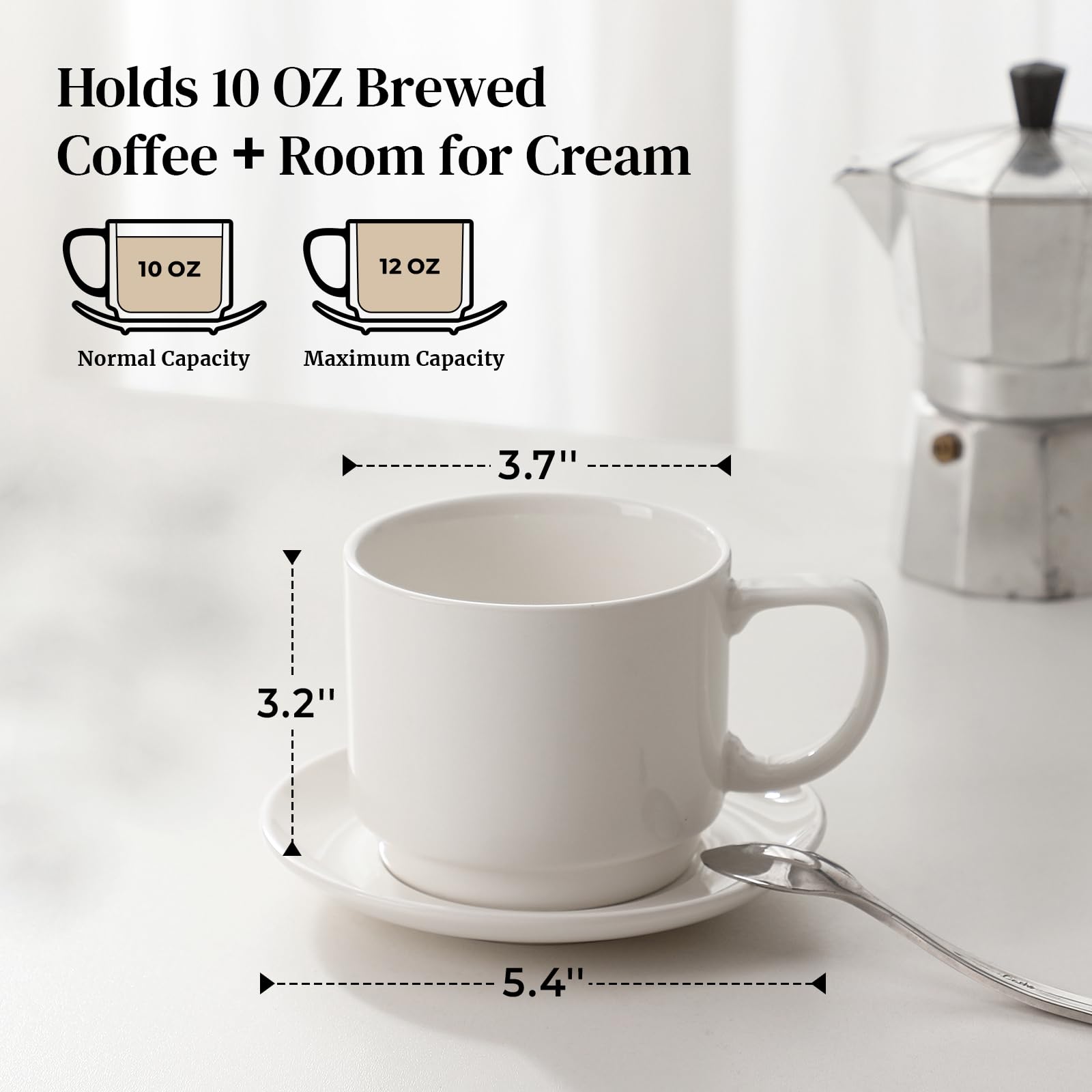 Dowan taza con asa grande, cómodo agarre para desayuno diario