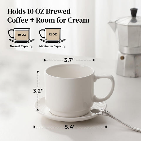 Dowan taza con asa grande, cómodo agarre para desayuno diario