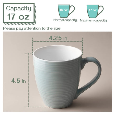 Taza cerámica DOWAN 17 oz, resistente y durable en gris