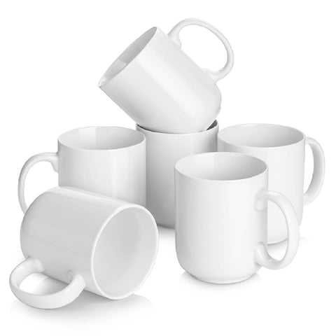 Dowan tazas café grandes blancas 20 onzas, ideal para café y té con espacio extra.