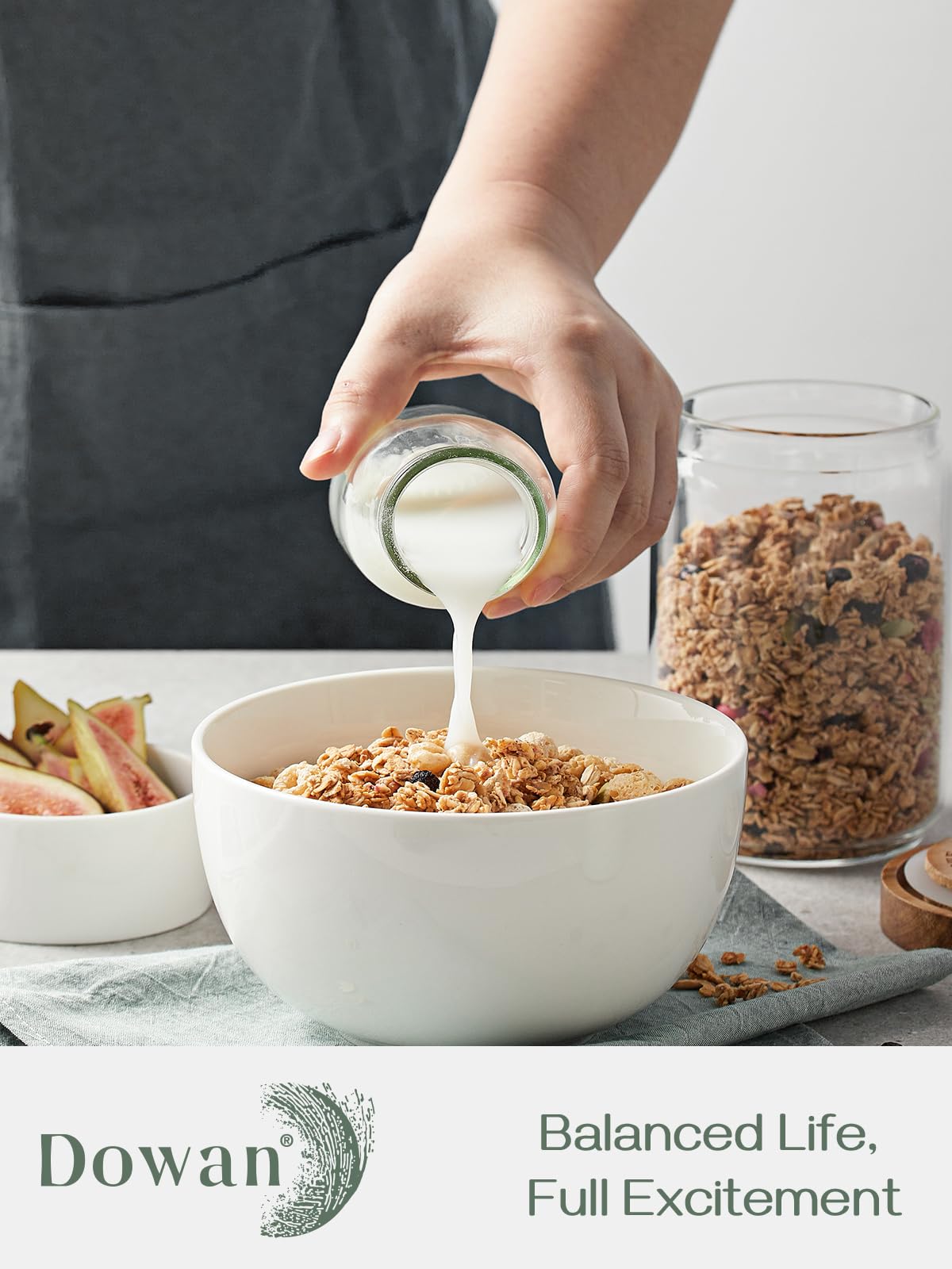 DOWAN tazón de cerámica con diseño en lazo, cómodo para servir ramen.