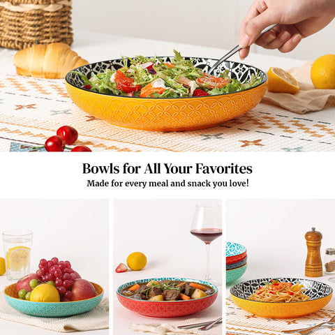 Dowan tazones grandes de 10 pulgadas para sopa, ideal para porciones familiares.