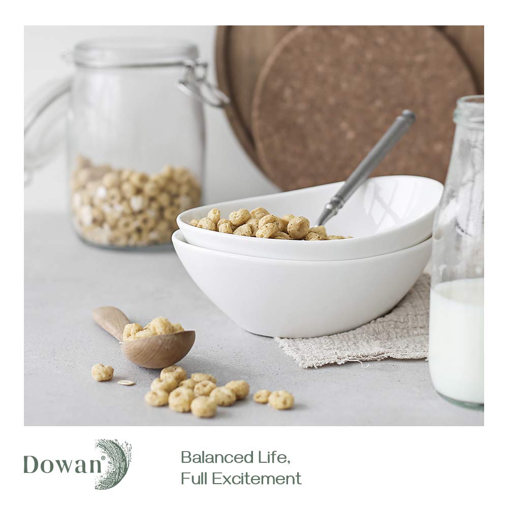 Dowan tazones cerámica blanca, ovalados, elegancia diaria en la mesa.