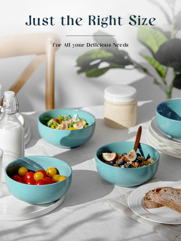 Dowan tazones fruta postre ceramicos turquesa aptos para servir.