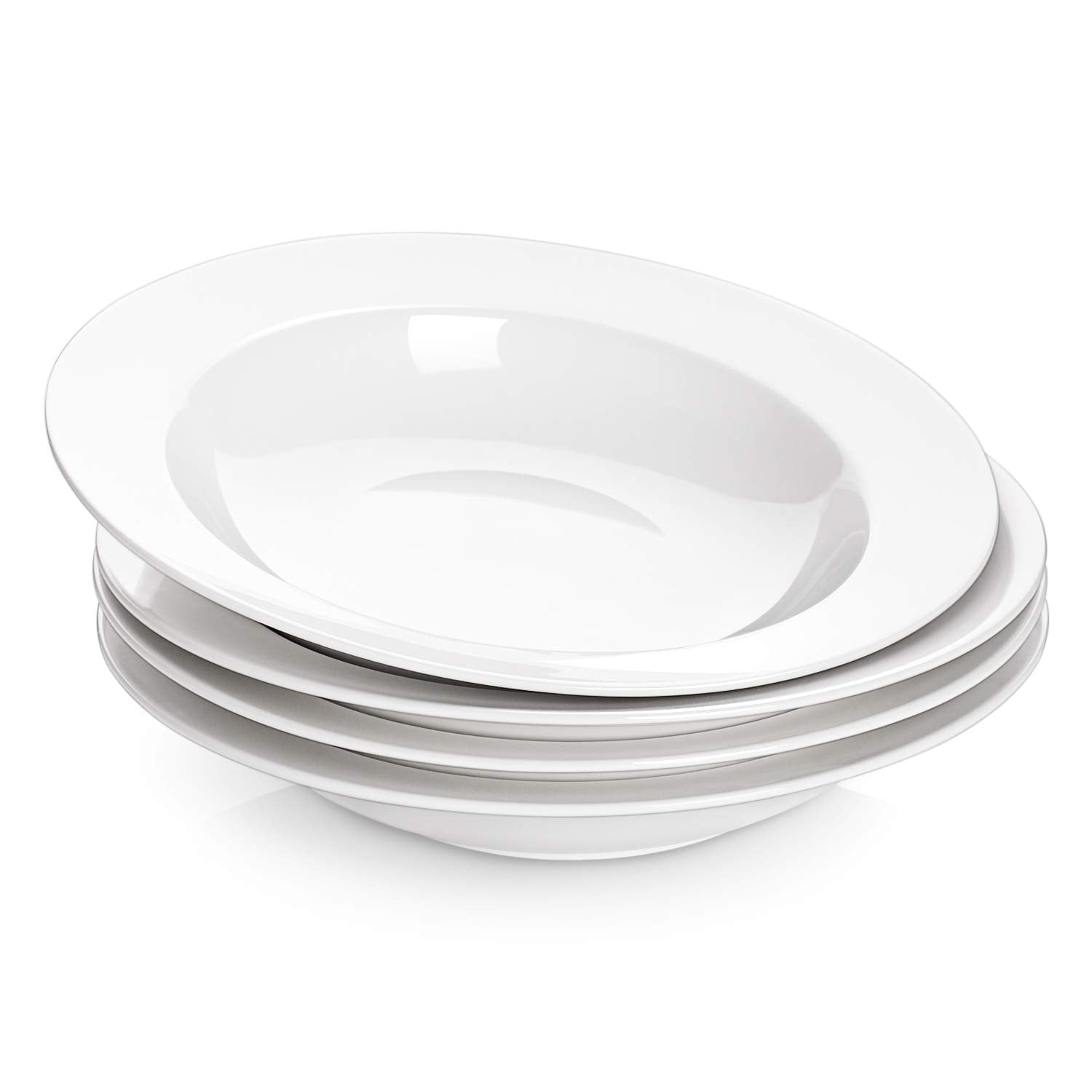 Dowan tazones-sopa-pasta blanco, porcelana duradera para uso diario.