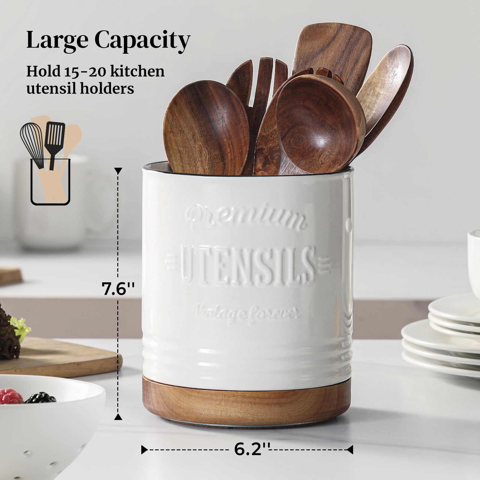DOWAN porta-utensilios extragrande con capacidad para 20 utensilios