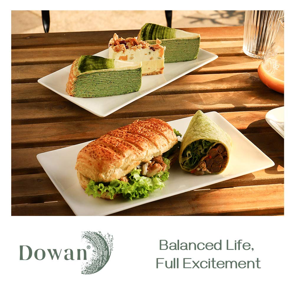 DOWAN vajilla rectangular para servir 12x6 blanca, perfecta para cenas y eventos.