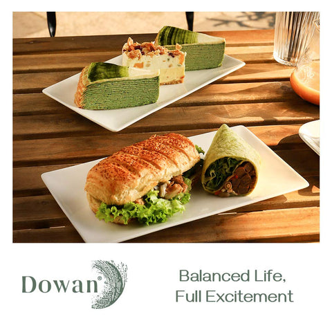 DOWAN vajilla rectangular para servir 12x6 blanca, perfecta para cenas y eventos.