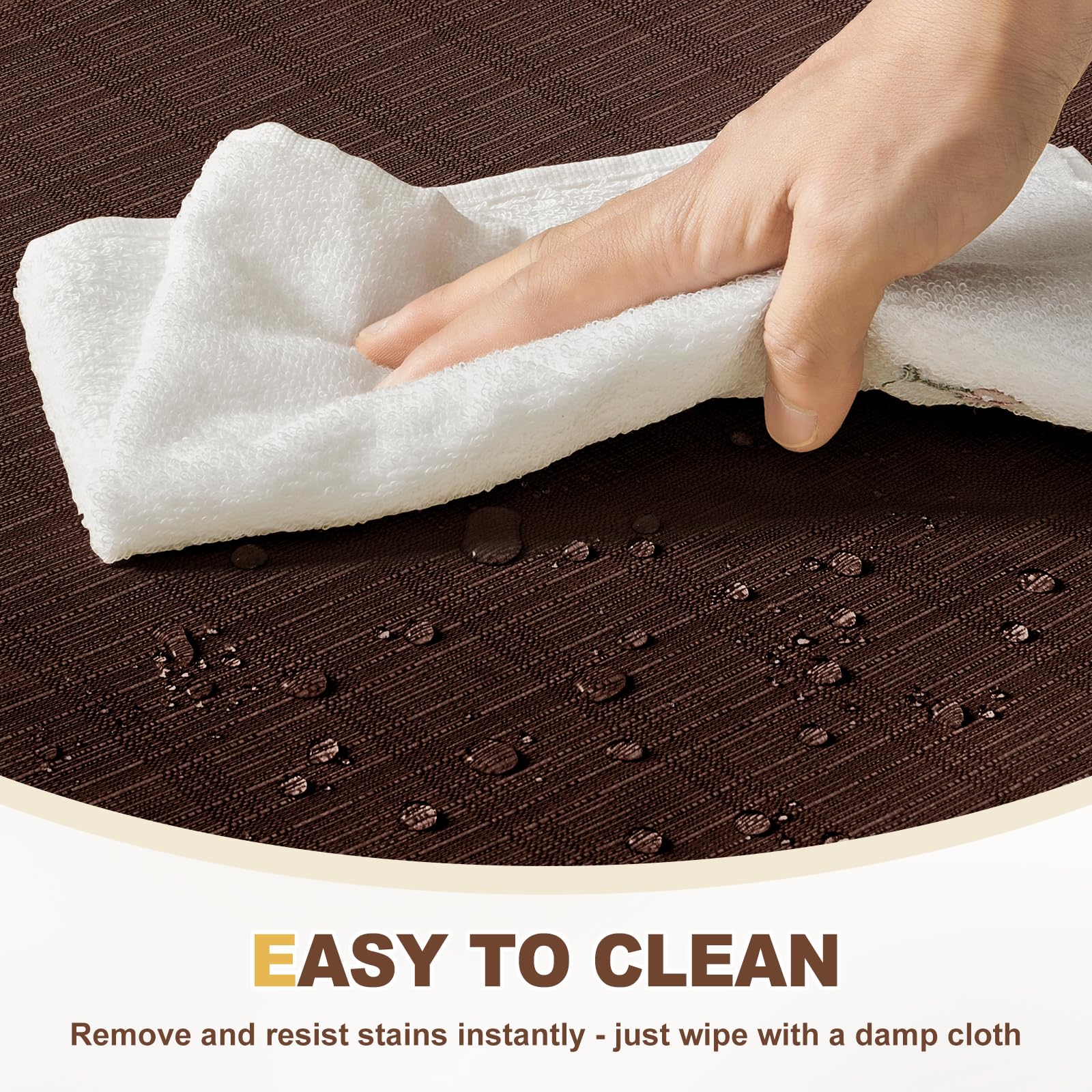 detalle de la funda impermeable de downluxe para almohadilla de silla