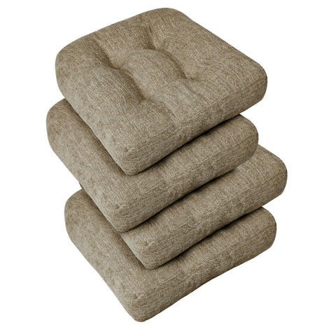 Almohadillas downluxe para silla de comedor con tapizado caqui y acolchado suave, comodidad al comer.