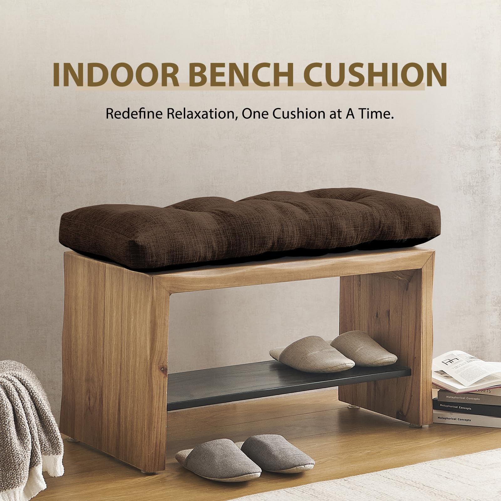 downluxe almohadón banco 36x14, textura agradable mejora la experiencia al sentarse