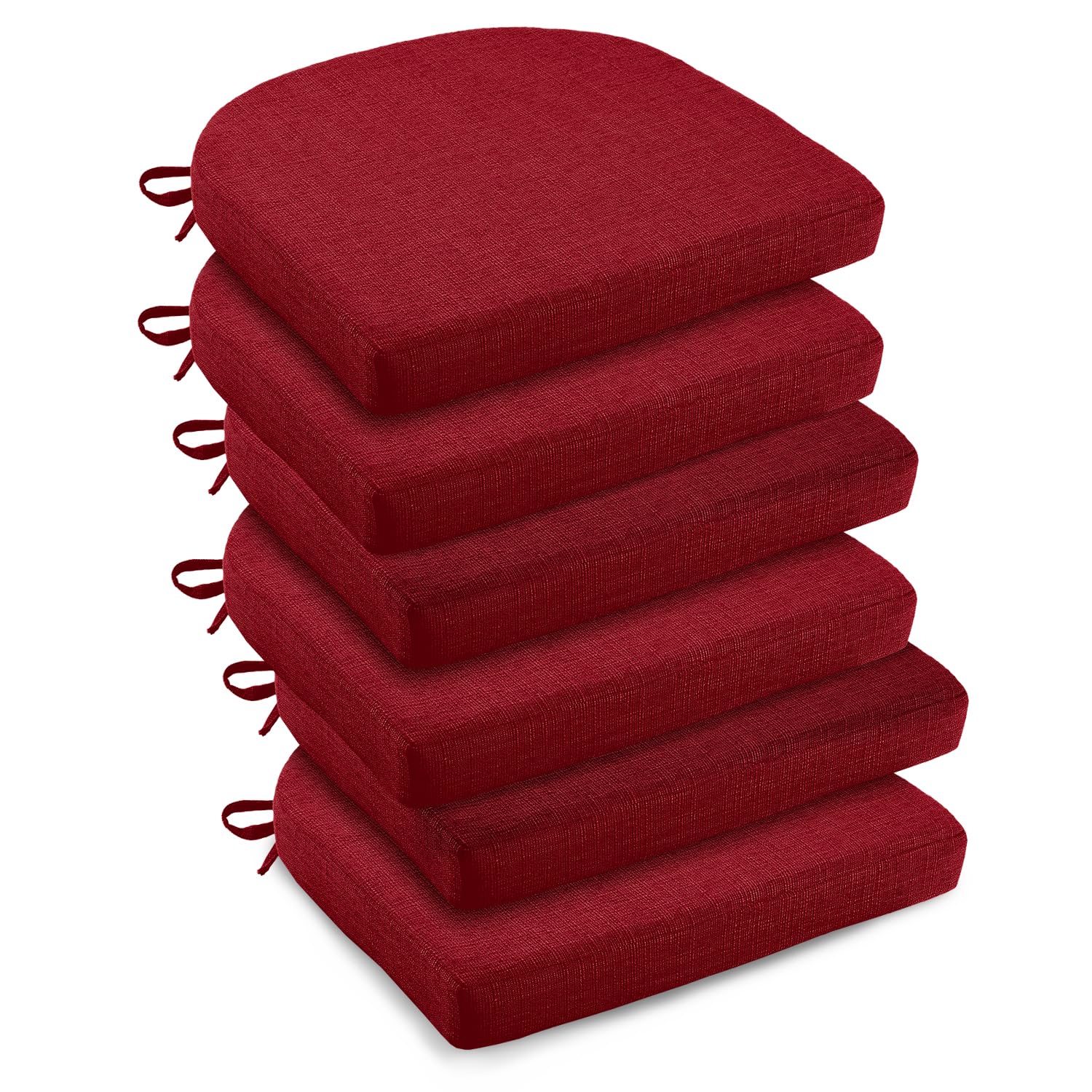 Cojín downluxe para silla comedor, rojo, 16x16x2, aporta comodidad