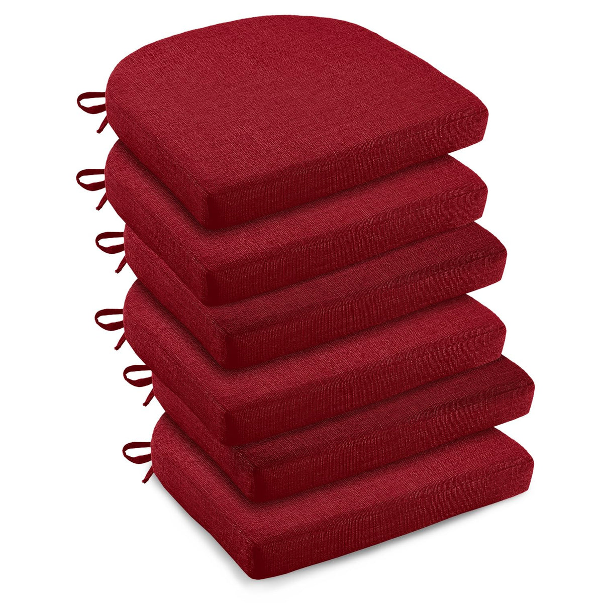 Cojín downluxe para silla comedor, rojo, 16x16x2, aporta comodidad
