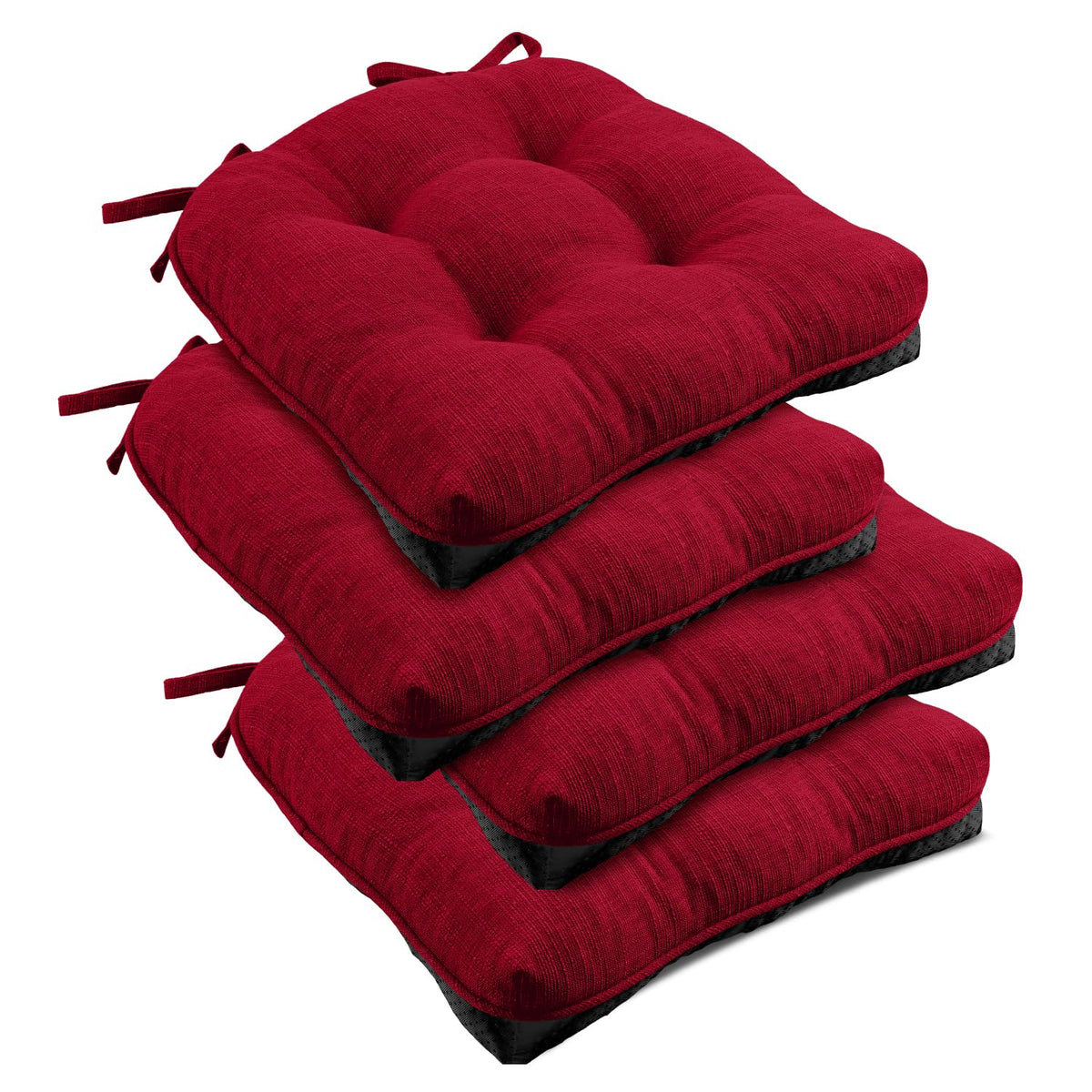 Cojín downluxe acolchado para sillas de comedor rojo, comodidad durante comidas.