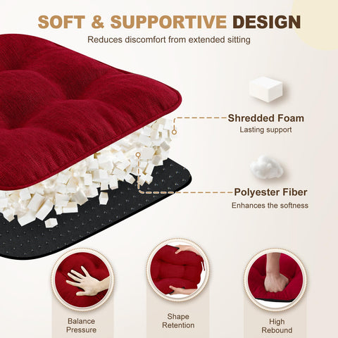Cojín downluxe para sillas de madera con espuma de alta densidad para mayor soporte.