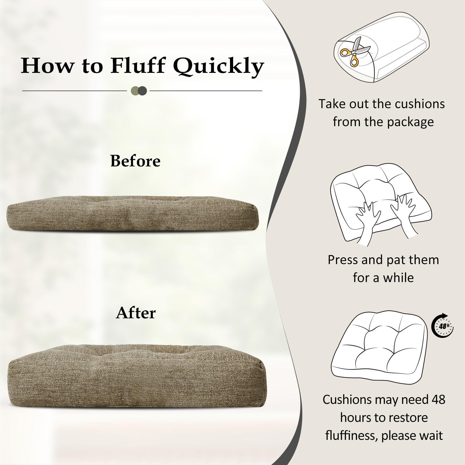 Paquete de 4 almohadillas downluxe para comedor, lista para combinar.